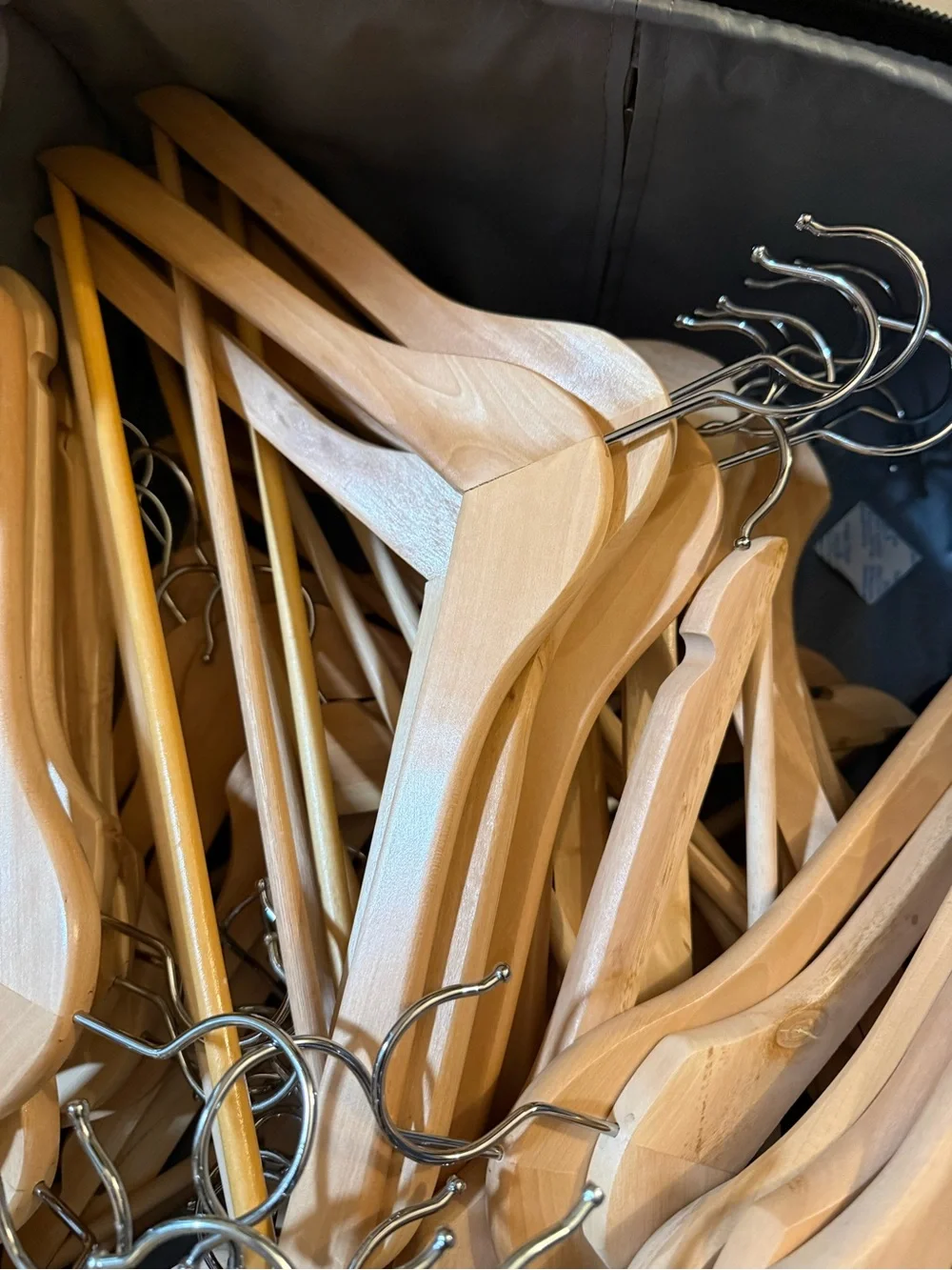 Natural Wood Coat Hangers - Pack of Wooden Non-Slip Hangers  - 5 Hangers for $6
